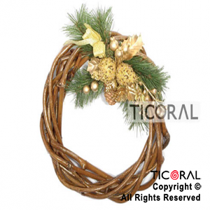 CORONA RAMAS NAVIDAD DECORADA HS541 x 1